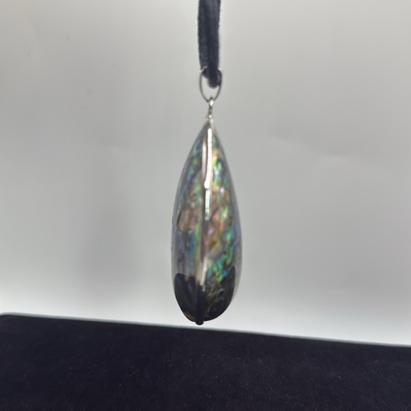 Whole Rainbow Abalone Shell Necklace 18kgp - Picture 4 of 4